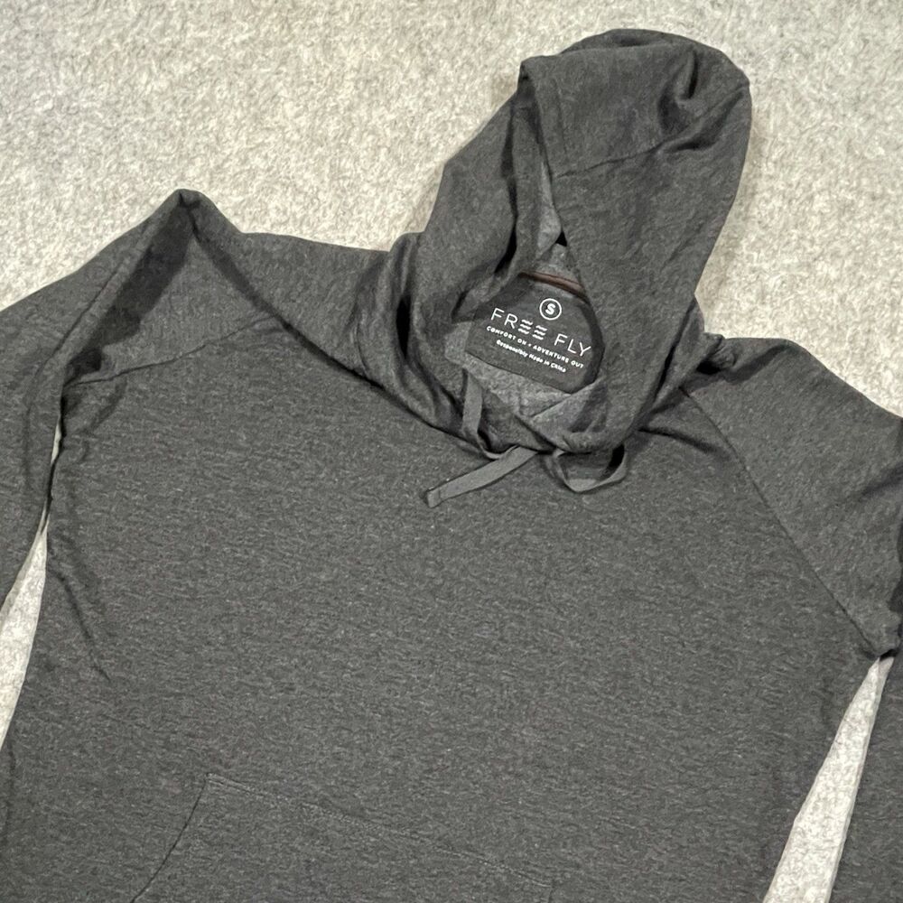 Free Fly Hoodie Gray Comfort On Adventure Out Lightweight Pullover Logo Size S